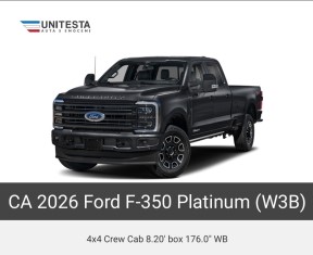 2026 Ford F350 4x4 Crew Cab Platinum  HO 6.7 V8 176" Diesel carbonized 500HP-1630 N/m