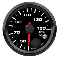 2-1/16" (52mm) oil temperature gauge 40 to 150°C with warning light - blue backlight