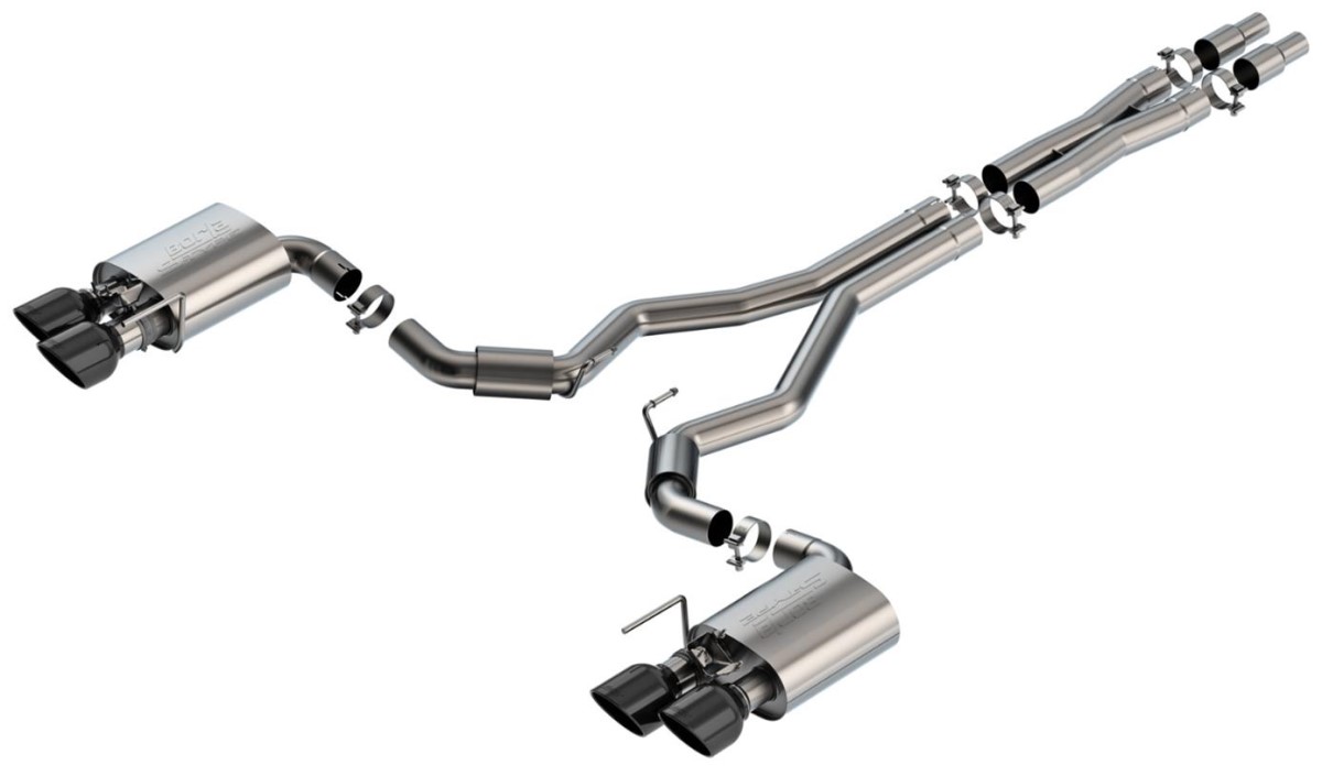 Výfuk Borla S-Type Cat-back (koncovky černý chrom) pro Ford Mustang 5.0L V8 2024+