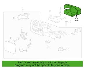 Left side mirror cover for Ford Bronco 2021-2023