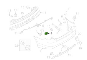 Clip nárazníku a panelu osvětlení SPZ pro Ford Mustang 2010-2014 (1)