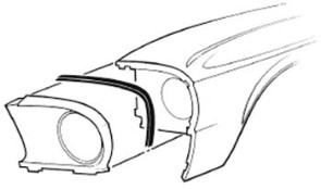 Front fender and light seal for Mustang 1967-1970