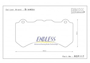 Brake pads, front Endless MX72 for Dodge Hellcat 2015+
