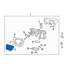Outside mirror glass, left for F-150 2021+