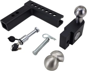 Weigh Safe Aero 2" hitch, adjustable (4"-10") - US/EU tow balls (dual) (1)